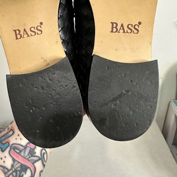 Bass Vintage Women’s Leola Leather Basket Weave Slip On Horsebit Loafers Size 6 - Picture 9 of 11